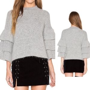 Endless Rose Ruffle Bell Sleeve Pullover Sweater L